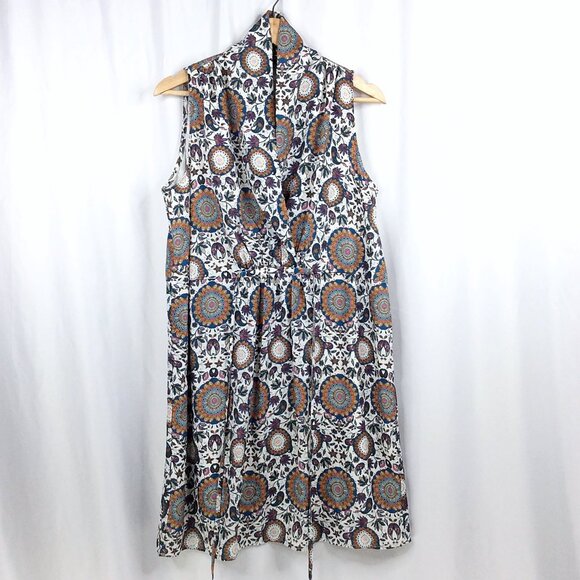 19 Cooper Dress Womens Size Large Sleeveless V-Neck Lightweight Medallion Print - Picture 1 of 7